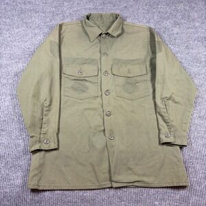 Vintage US Military OG-507 Utility Shirt Mens Olive Drab Green Durapress XL?